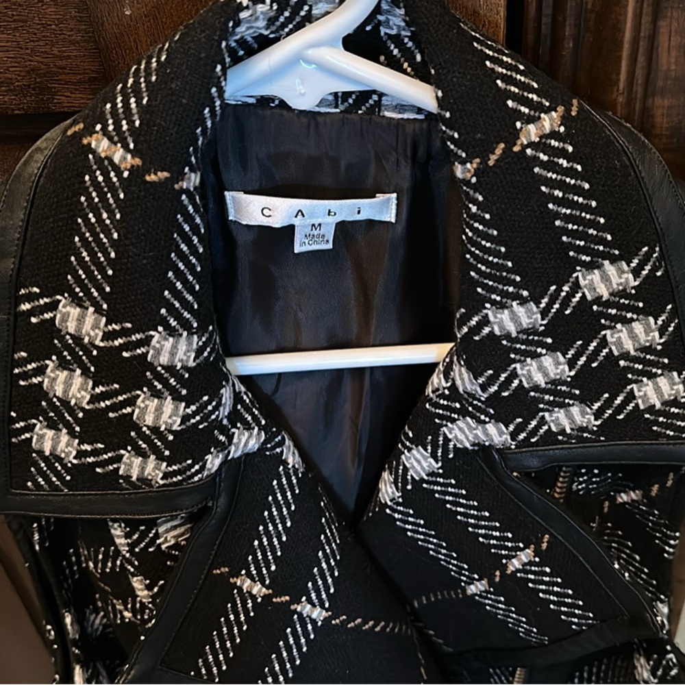 CAbi Women's Black and White Plaid Blazer